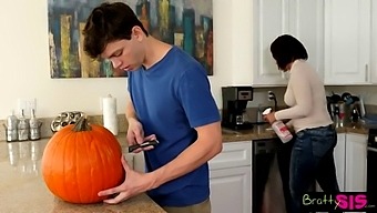 Reality-Style Sex With A Horny Stepbrother And A Pumpkin