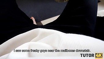Russian College Student Amuses Himself With A Mature Teacher In Stockings