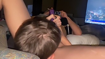 Purple-Haired Caretaker Indulges In Kinky Session With Quad Using New Sex Toy