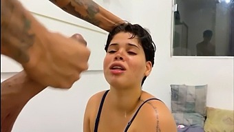 A White Girl Gives A Blowjob To Her Black Partner